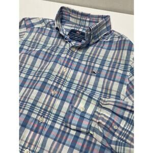 Vineyard Vines Men Slim Fit Whale Button Down Long Sleeve Plaid Shirt Size XS